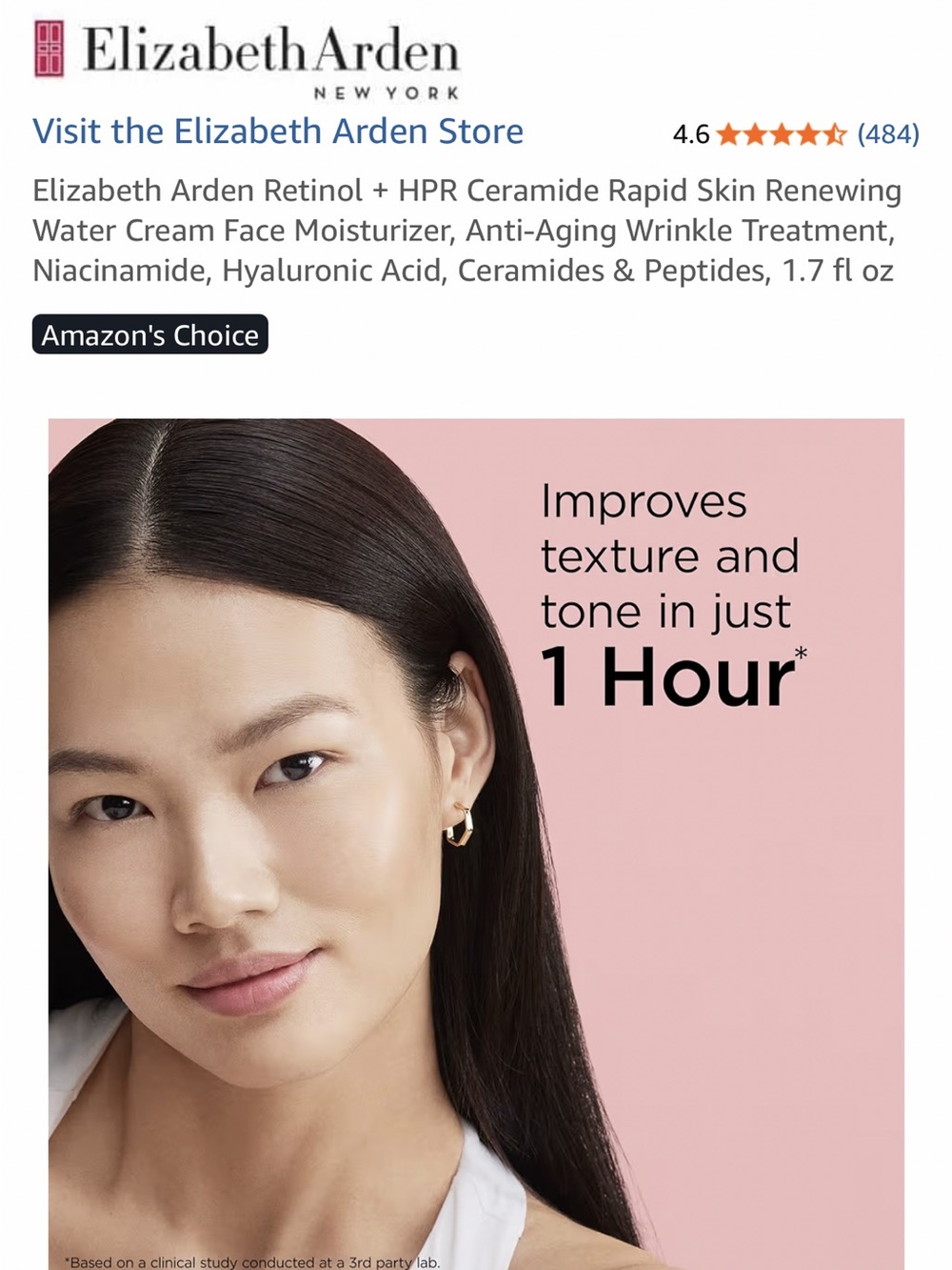 ELIZABETH ARDEN Retinol + HPR Ceramide Rapid Skin Renewing Water Cream - Picture 5 of 9